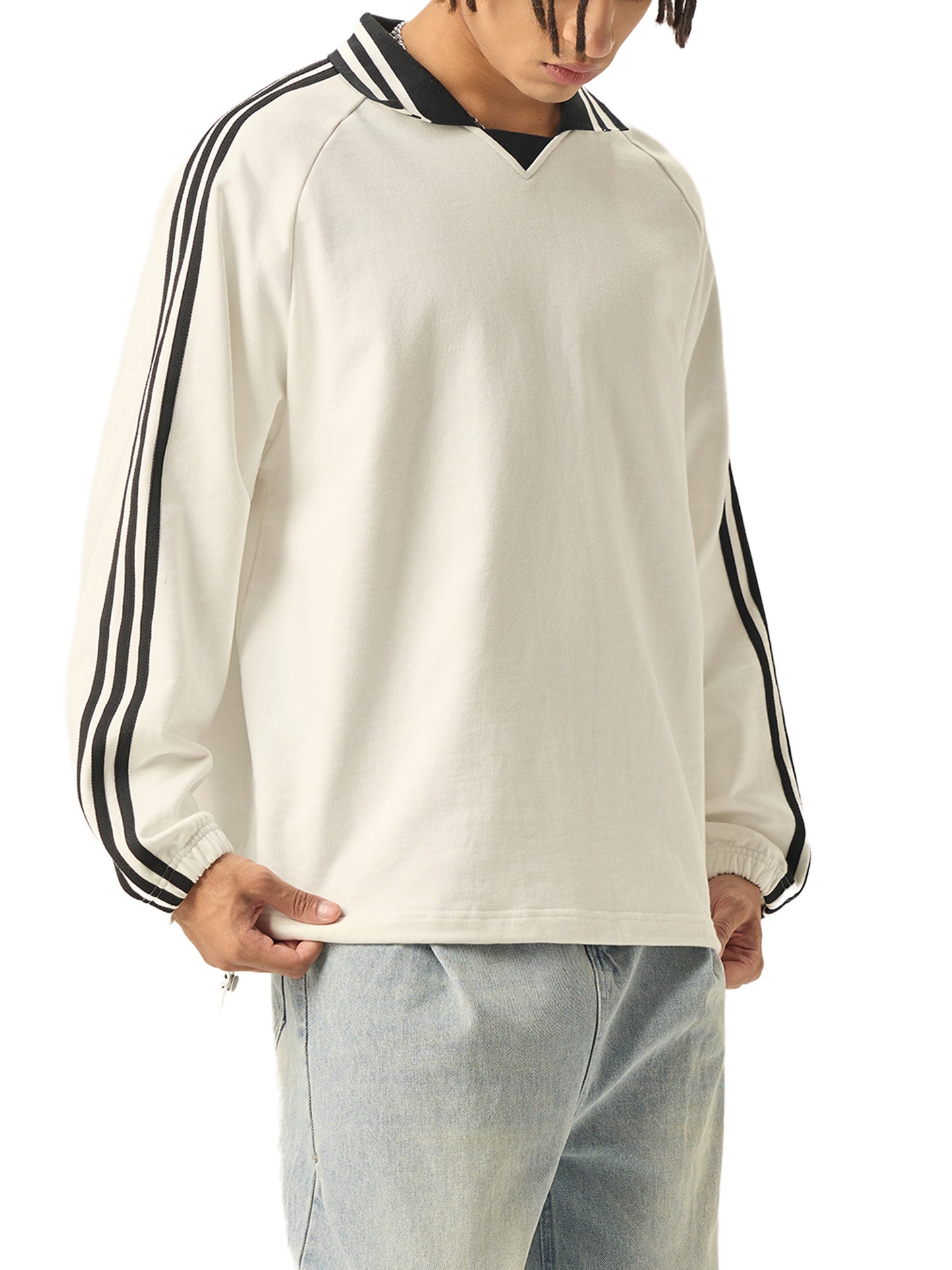 Technotism Classic Collar Sweatshirt (White)